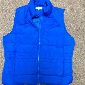 TALBOTS Vibrant Royal Blue Puffer Vest Size XL